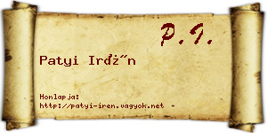 Patyi Irén névjegykártya